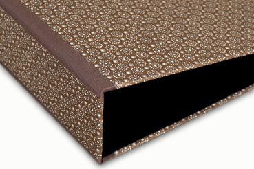 Folder lying brown with geometric floral pattern
